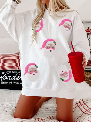 Christmas Sequins And Glitter Santa Claus Sweatshirts&Hoodies