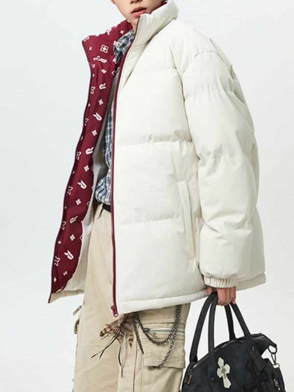 Color Interpolation Stand Collar Thickening Keep Warm Winter Coats