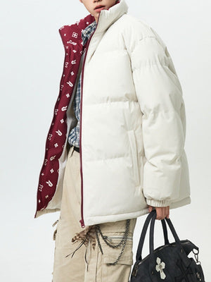 Color Interpolation Stand Collar Thickening Keep Warm Winter Coats