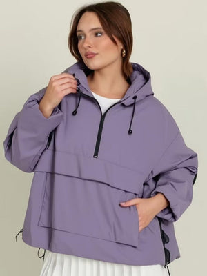 Casual Workwear Style Hooded Pocket Zipper Jacket