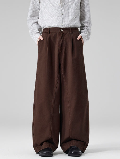 Arc Segmentation Design Washed Pants