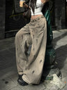 Distressed Cement Retro Straight-leg Pants Jeans