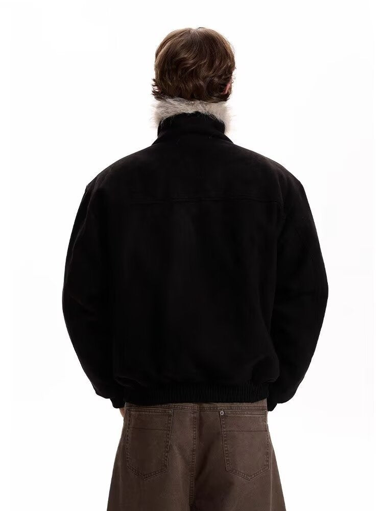 Deconstruction Fur Collar Keep Warm Thickening Jackets