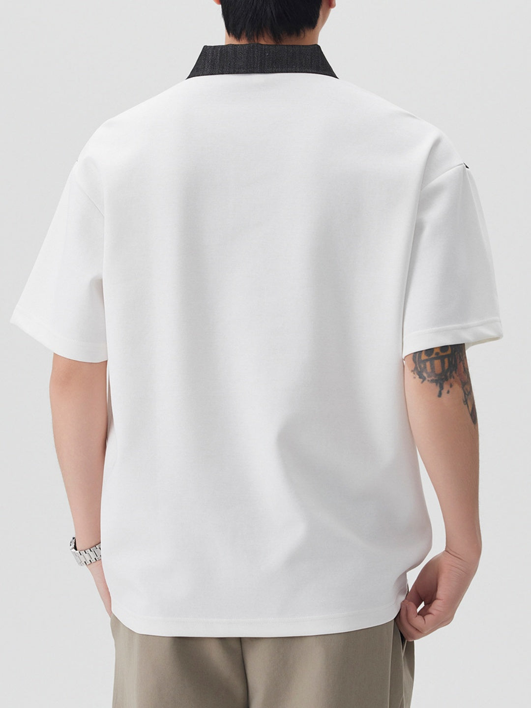 Retro Color-blocked Loose-fit Polo Shirt