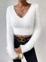 V-neck Plush Short Sweaters