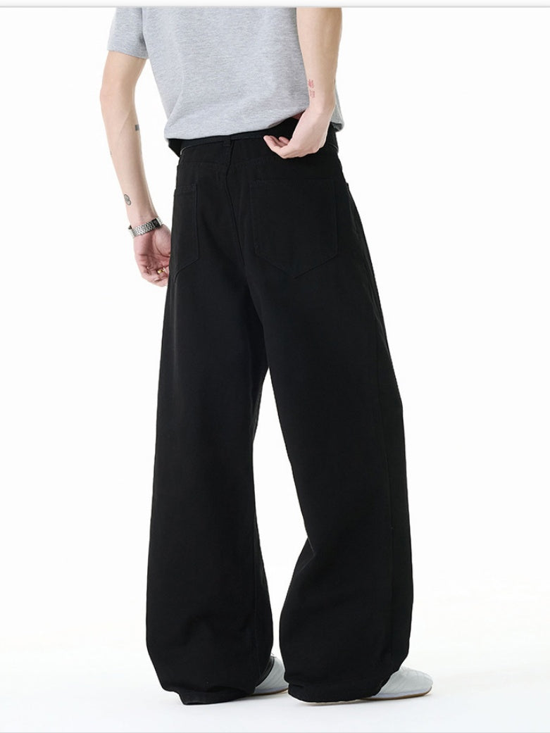 Versatile Straight-fit Wide-leg Pants