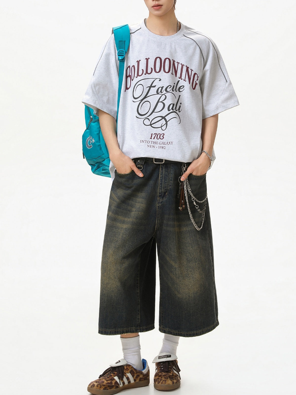 Color-blocked Letter Printed T-shirts