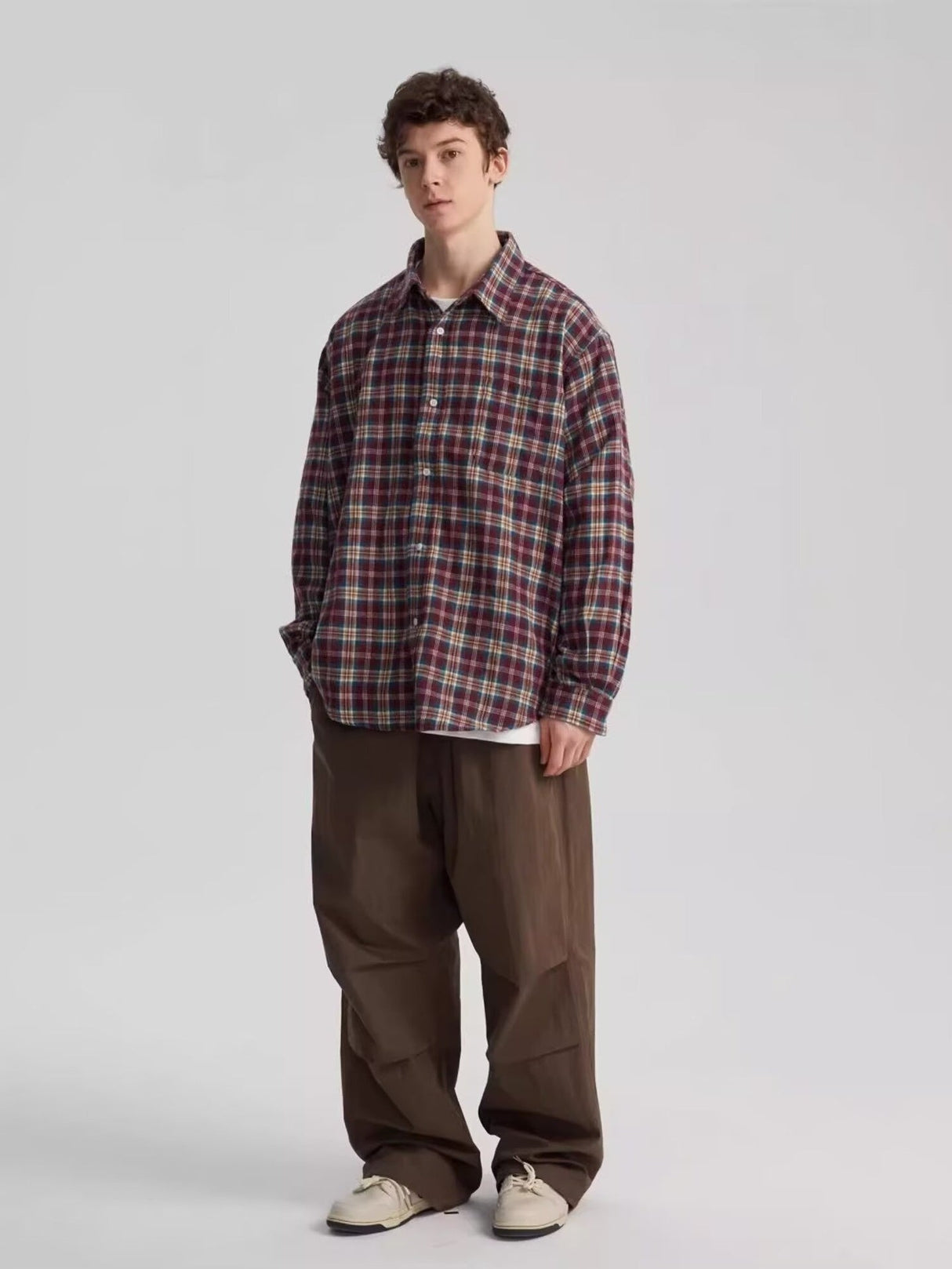 Plaid Loose Long-sleeved Shirt