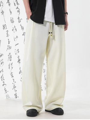 New Chinese Style Chinese Knot Design Loose-fit Pants