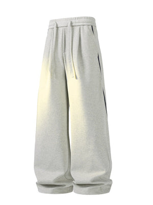 Stripes Sports Splicing Silhouette Straight Casual Pants