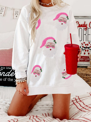 Christmas Sequins And Glitter Santa Claus Sweatshirts&Hoodies