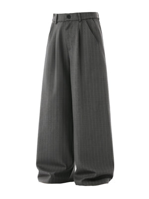 【EXPÉDITION NORMALE】Pantalon habillé à rayures style vieille fortune, coupe ample