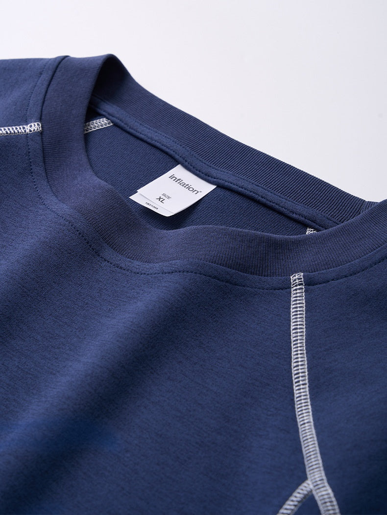 【EXPÉDITION NORMALE】T-shirts amples patchwork color-block 230 g