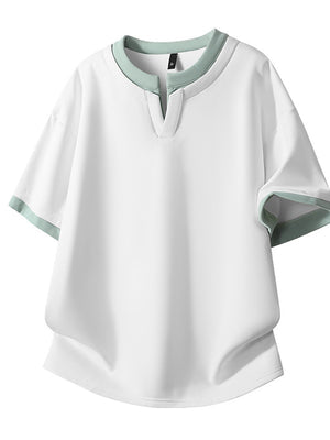 Layered-look Color-blocked Loose-fit T-shirts