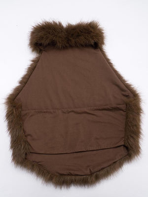 Furry Turtleneck Big Backless Halter Top Tank Tops&Camis