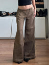 Low-rise Buttons Retro Straight-leg Pants Jeans
