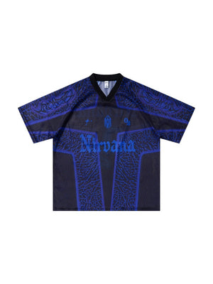 Printed Hollow Out Jersey T-shirts