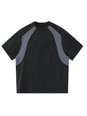 Color-blocked Patchwork Breathable Loose-fit Quick-drying T-shirts