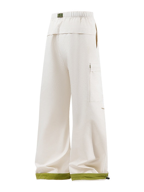Color-blocked Patchwork Loose-fit Cargo Trousers