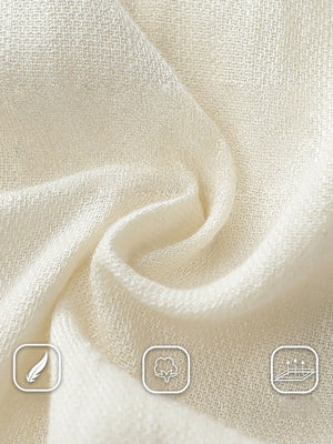 Imitation Linen Lightweight Color-blocked Embroidery Loose-fit Five Points Shorts