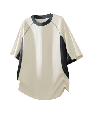 Color-blocked Leisure Loose-fit T-shirts