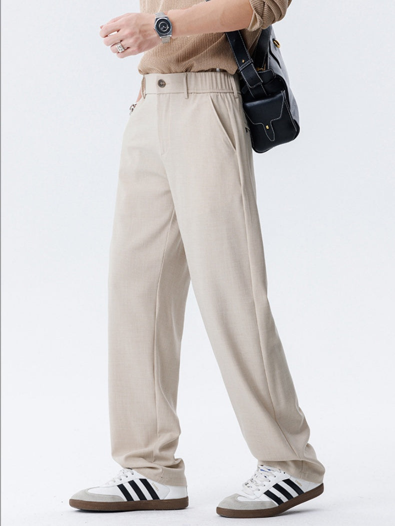 Drape Flax Straight-Fit Slim-Fit Anzughose