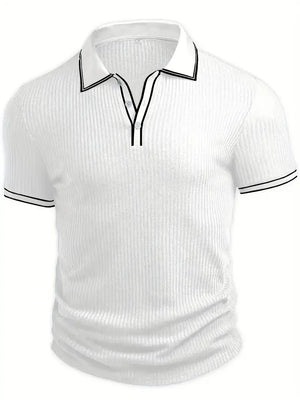 Color Matching Stripes Polo Shirt