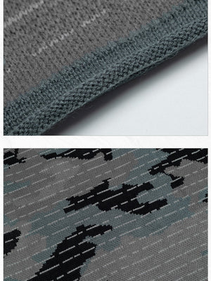 Computer Jacquard Small V-neck Camouflage Sweater