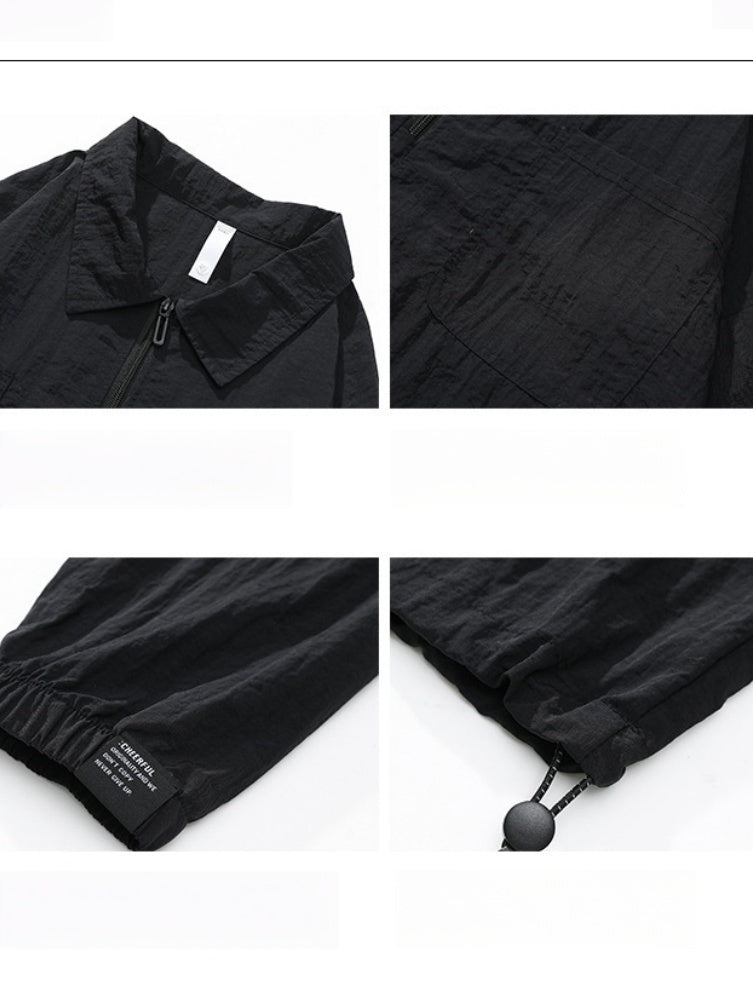 Outdoor Mountain Climbing Water Proof Loose Half Zipper POLO Shirt