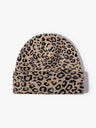 Leopard Jacquard Beanie, Thick Knit Winter Hat with Ear Coverage, Warm Fleece-Lined, One Size