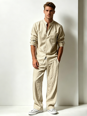 Flax Leisure Loose-fit Breathable Beach Set 2-piece Sets