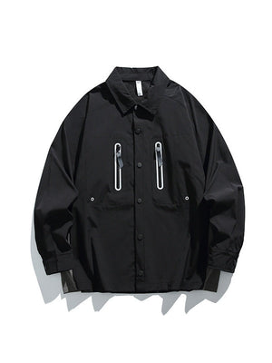 Outdoor Water-repellent Wear-resistant Sports Contrasting Colors Function Lapel Long-sleeved Shirt