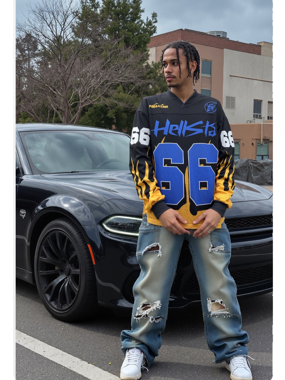 Neutral wear Splicing Letter Long-sleeved T-shirt