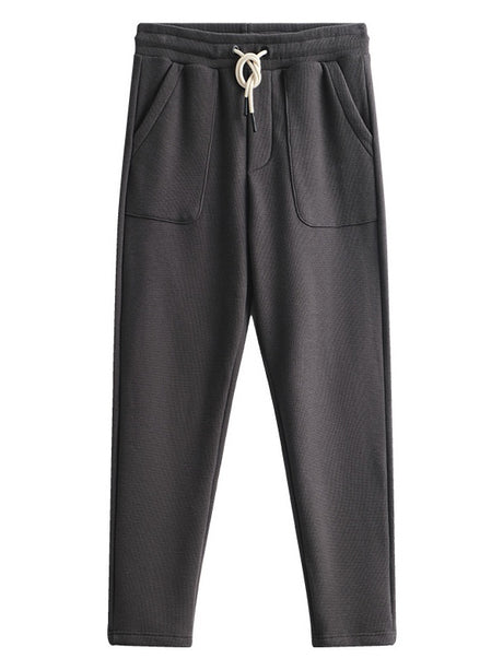 Simple Drawstring Straight-fit Sports Pants