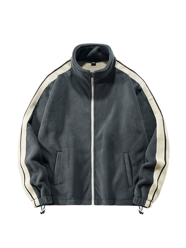 Double-sided Fleece Stand Collar Windproof Fleece Color Matching Thickening Jackets