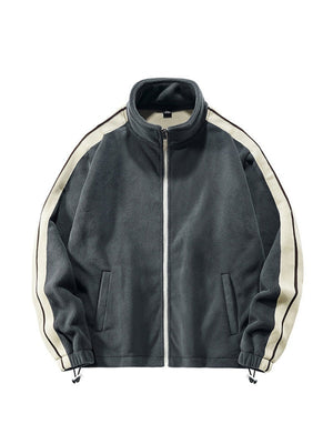 Double-sided Fleece Stand Collar Windproof Fleece Color Matching Thickening Jackets