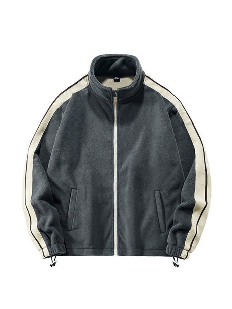 Double-sided Fleece Stand Collar Windproof Fleece Color Matching Thickening Jackets