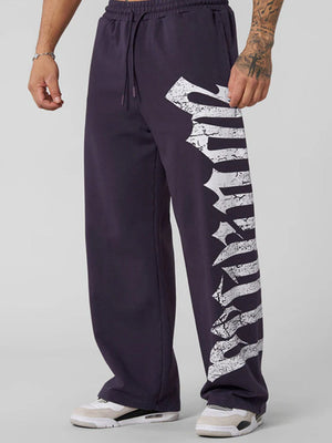 Bodybuilding Jogging Printed Wide-leg Pants
