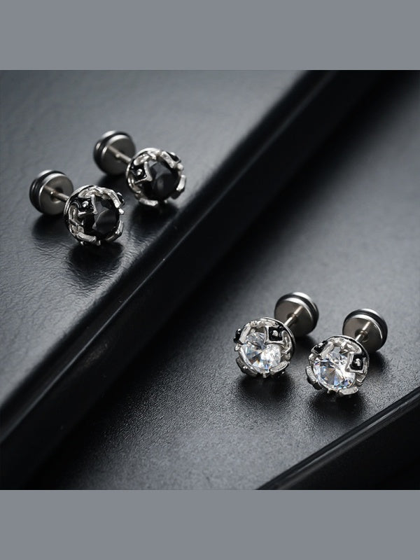 Black And White Zircon Earrings