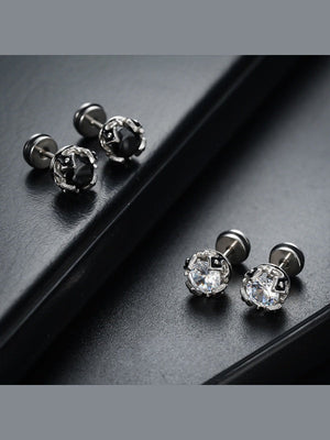 Black And White Zircon Earrings