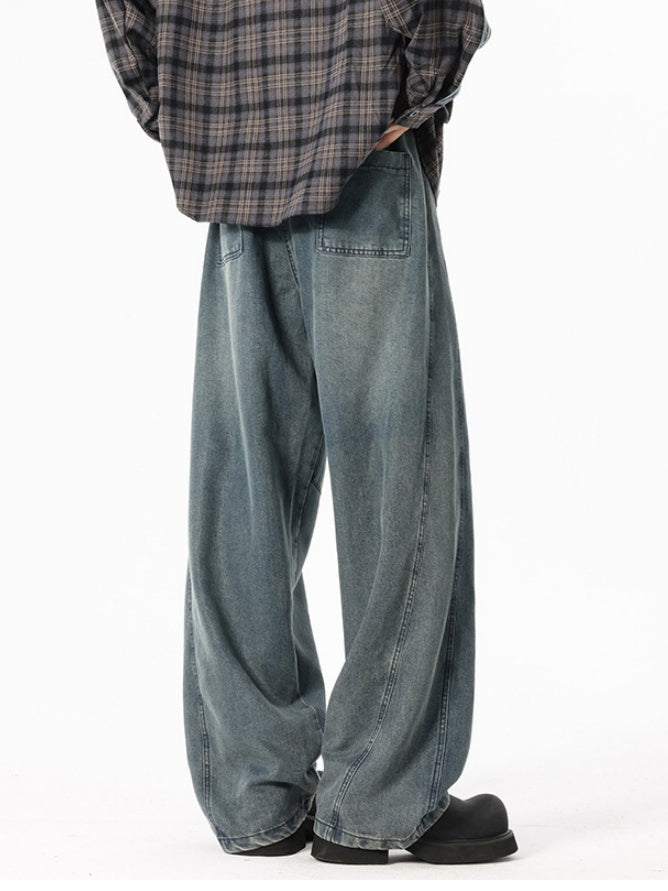 Lyocell Straight Loose Wide-leg Jeans