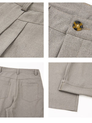 Old Money Style Stereo Pleating Dress Pants Pants