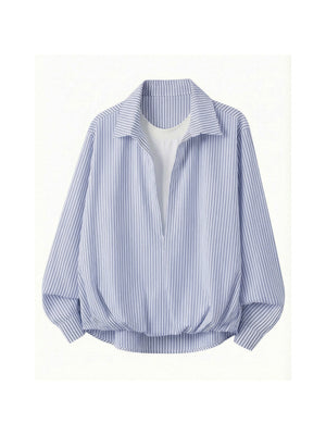 Deep V Layered-look Boxy Shirts