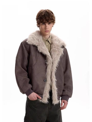 Deconstruction Fur Collar Keep Warm Thickening Jackets