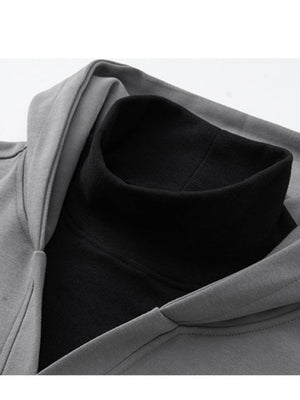 Fake Two Pieces Turtleneck American Loose Hoodies