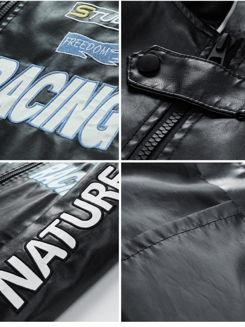 Veste coupe-vent aviateur en similicuir