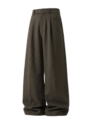 Gathering Old Money Style Nine Points Dress Pants Pants