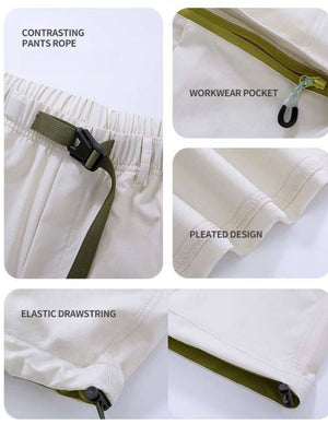 Color-blocked Patchwork Loose-fit Cargo Trousers