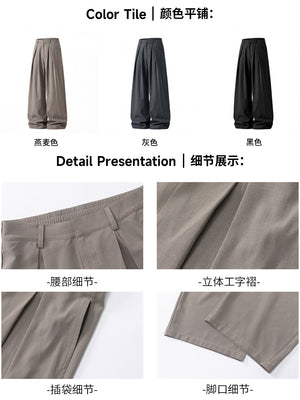 Stereo Gathering A Wide-leg Dress Pants Pants