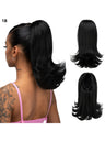 Slightly Curled Short Hair With Drawstring Ponytail, Made Of Synthetic High-temperature Silk Wig